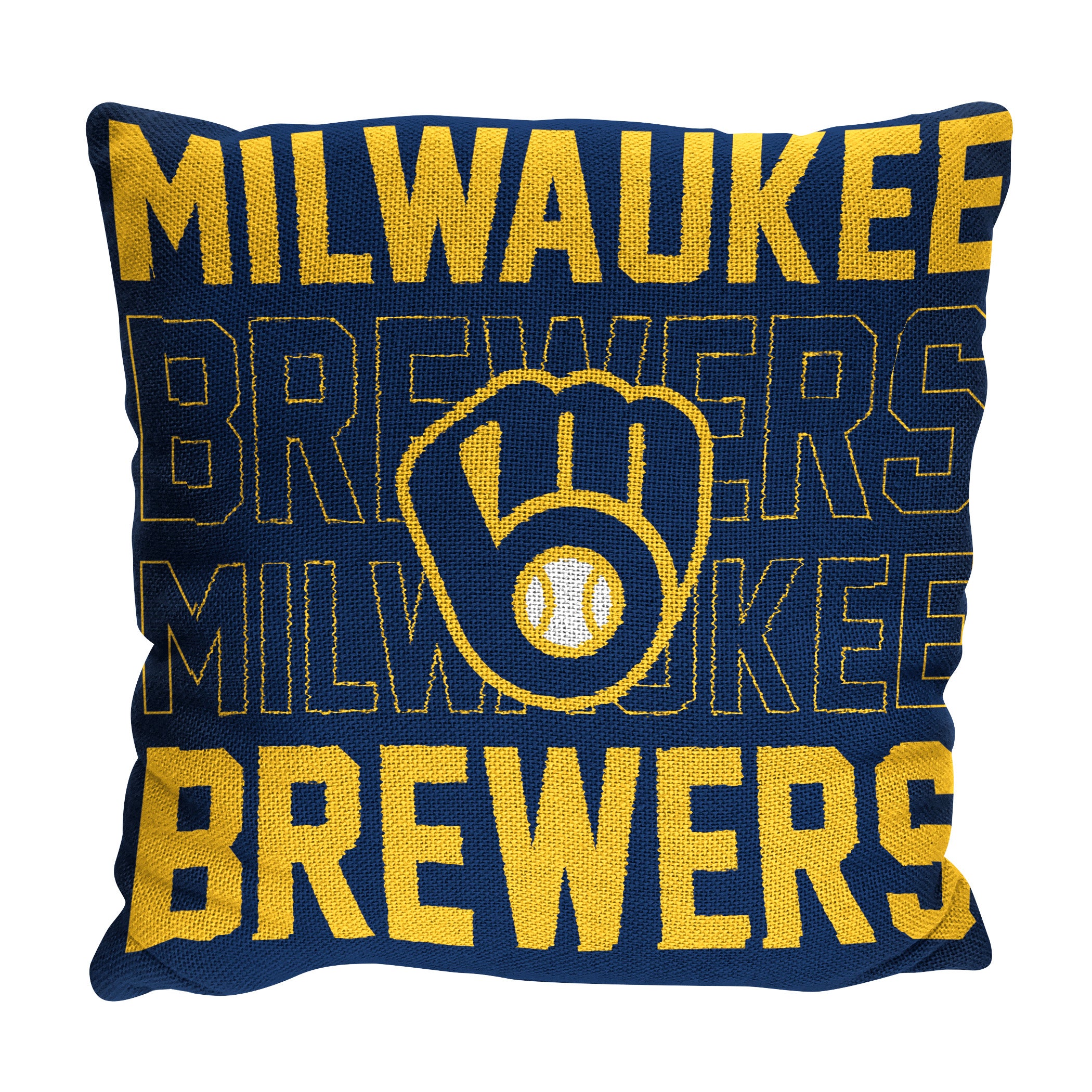 MLB Milwaukee Brewers Stacked Pillow 20x20 Inches