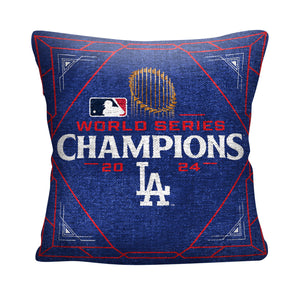 Los Angeles Dodgers 2024 MLB World Series Champs Tapestry Pillow 18×18 Inches