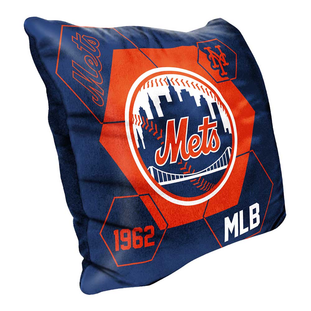 MLB New York Mets Connector Velvet Reverse Pillow 16 x 16 Inches