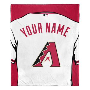 MLB Arizona Diamondbacks Jersey Personalized Silk Touch Throw Blanket 50x60 Inches