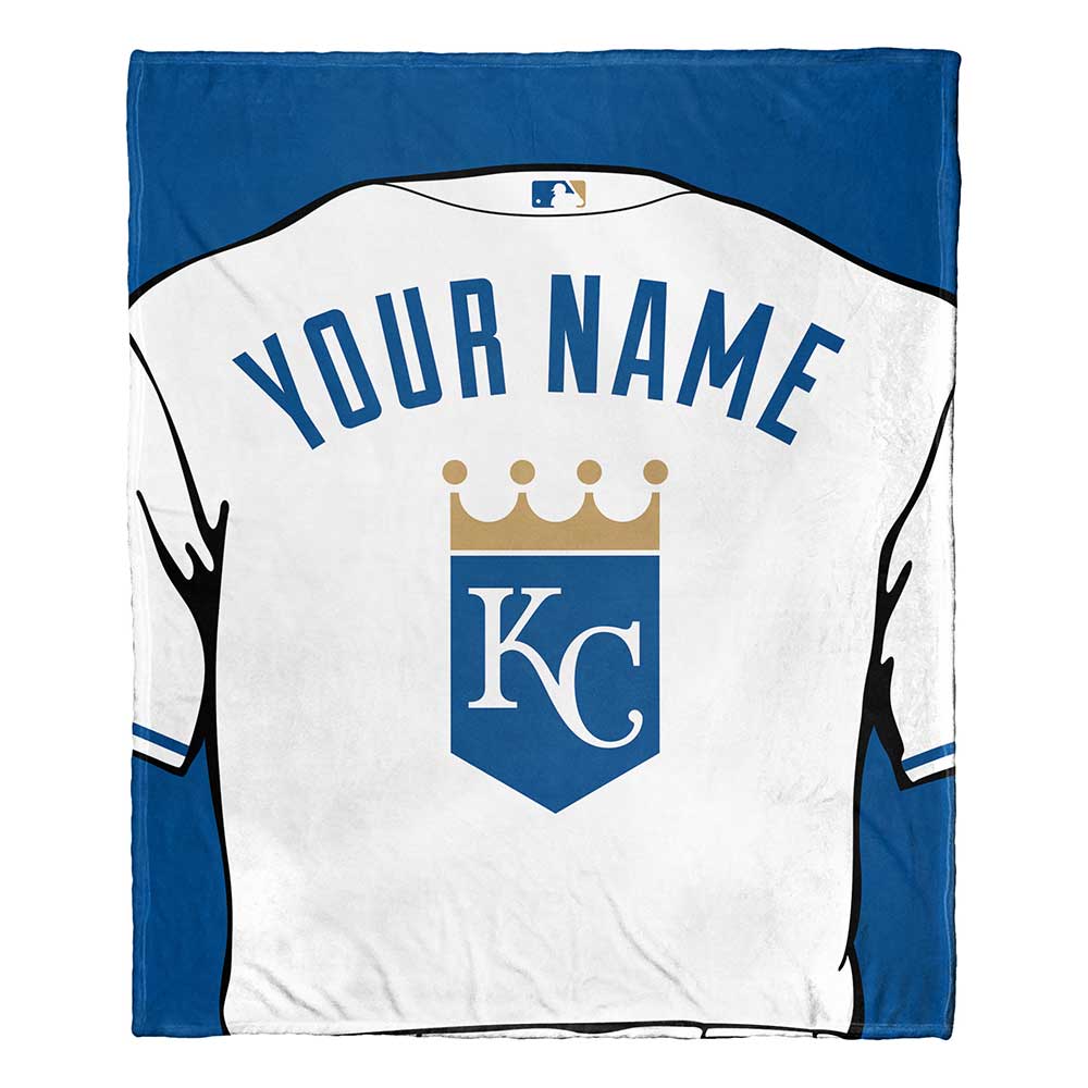 MLB Kansas City Royals Jersey Personalized Silk Touch Throw Blanket 50x60 Inches