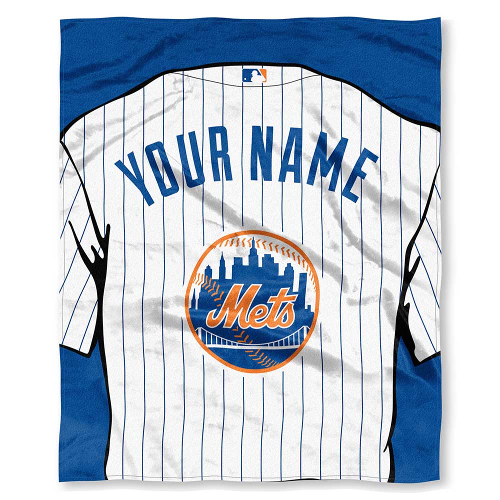 MLB New York Mets Jersey Personalized Silk Touch Throw Blanket 50x60 Inches