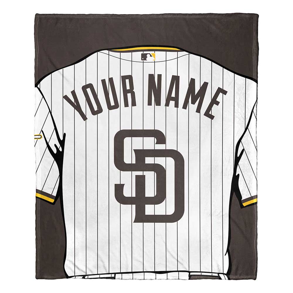 MLB San Diego Padres Jersey Personalized Silk Touch Throw Blanket 50x60 Inches