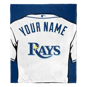 MLB Tampa Bay Rays Jersey Personalized Silk Touch Throw Blanket 50x60 Inches