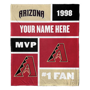 MLB Arizona Diamondbacks Colorblock Personalized Silk Touch Throw Blanket 50 x 60 Inches