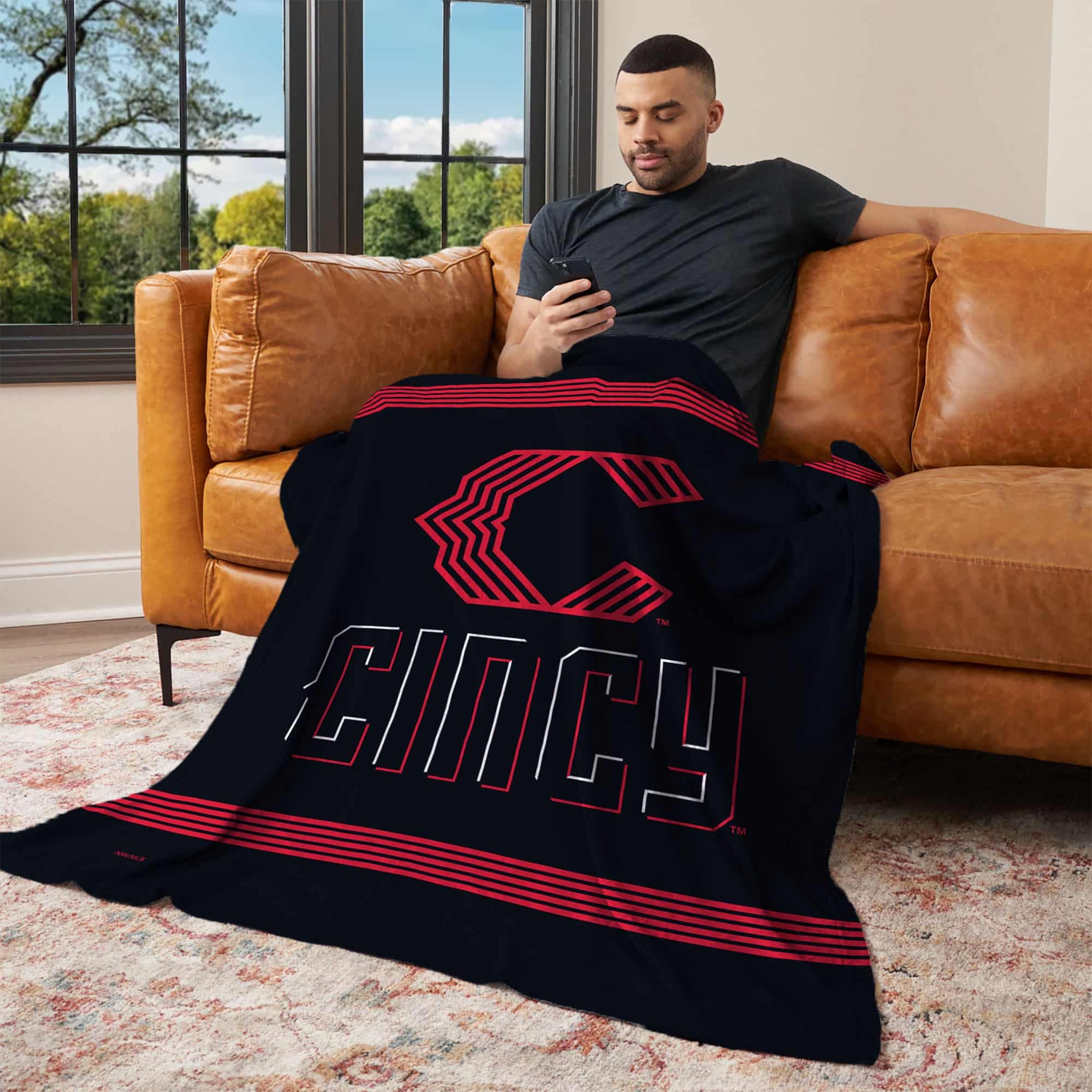 MLB Cincinnati Reds City Connect Silk Touch Throw Blanket 50x60 Inches