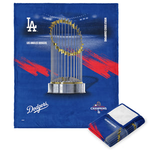 Los Angeles Dodgers 2024 MLB World Series Champs Champs Silk Touch Throw Blanket 50X60 Inches