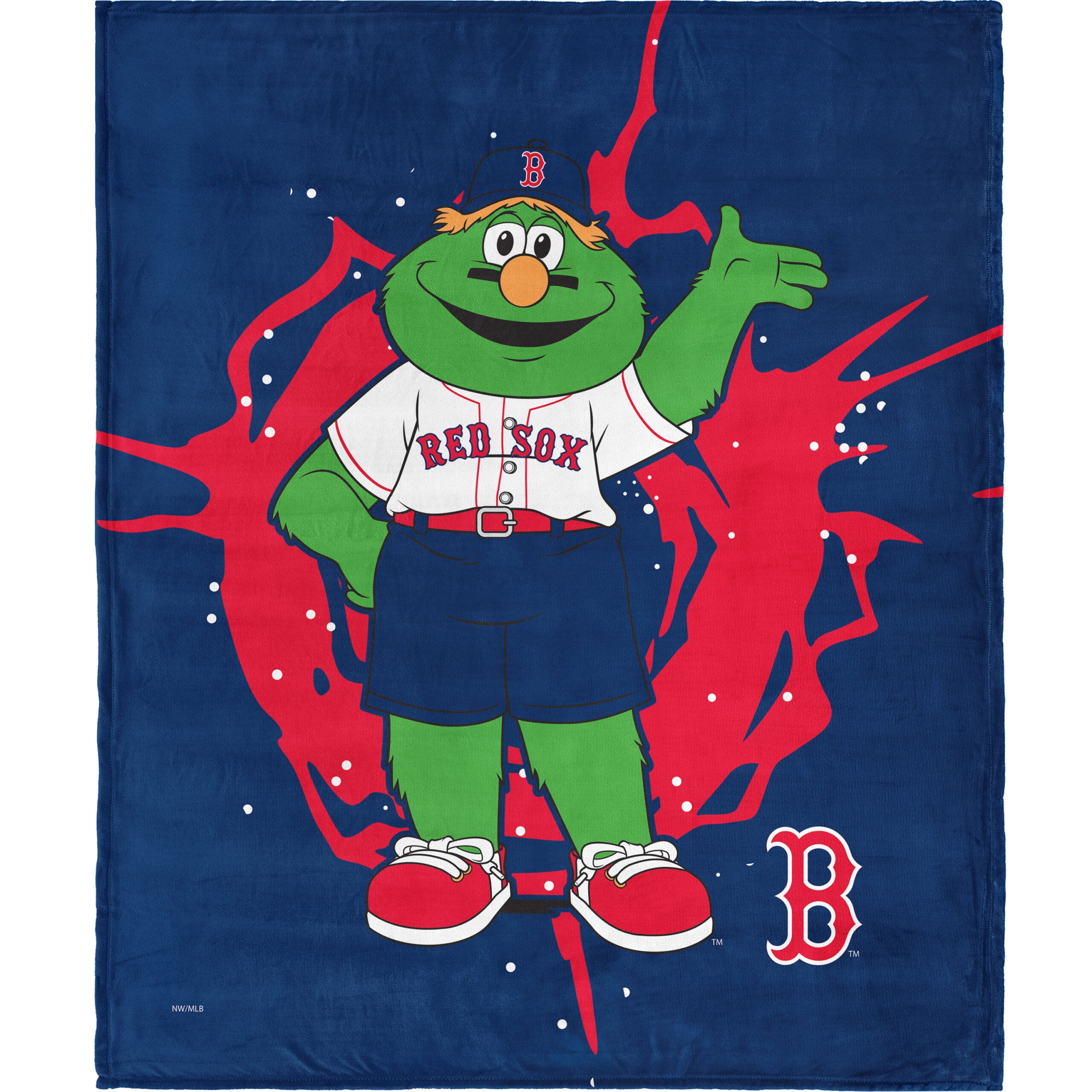 MLB Boston Red Sox Mascot Silk Touch Sherpa Throw Blanket 50x60 Inches