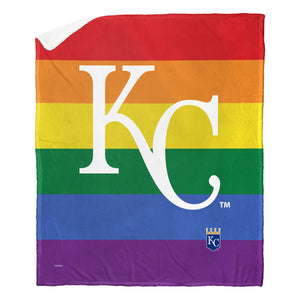 MLB Kansas City Royals Pride Series Silk Touch Sherpa Throw Blanket 50x60 Inches