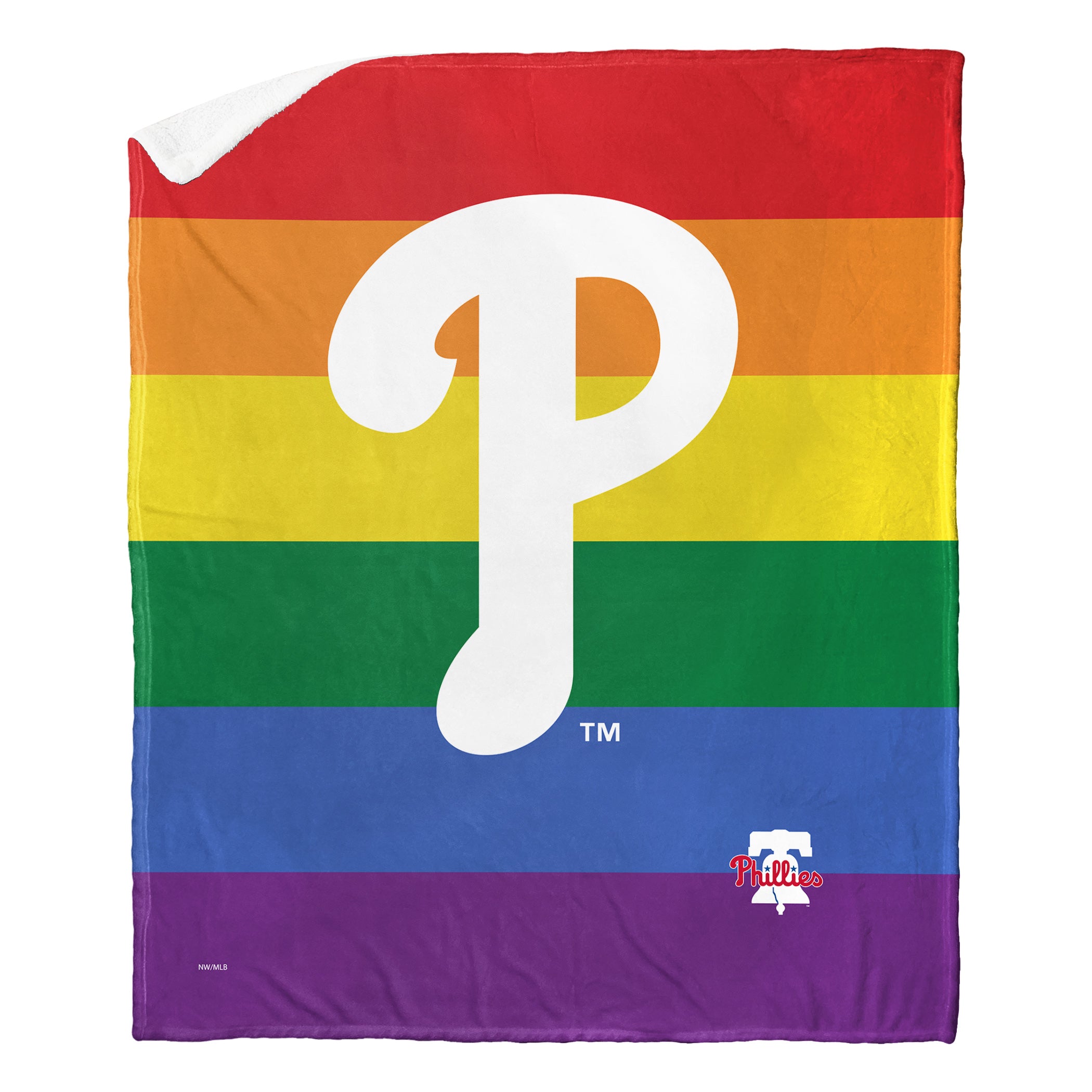 MLB Philadelphia Phillies Pride Series Silk Touch Sherpa Throw Blanket 50x60 Inches