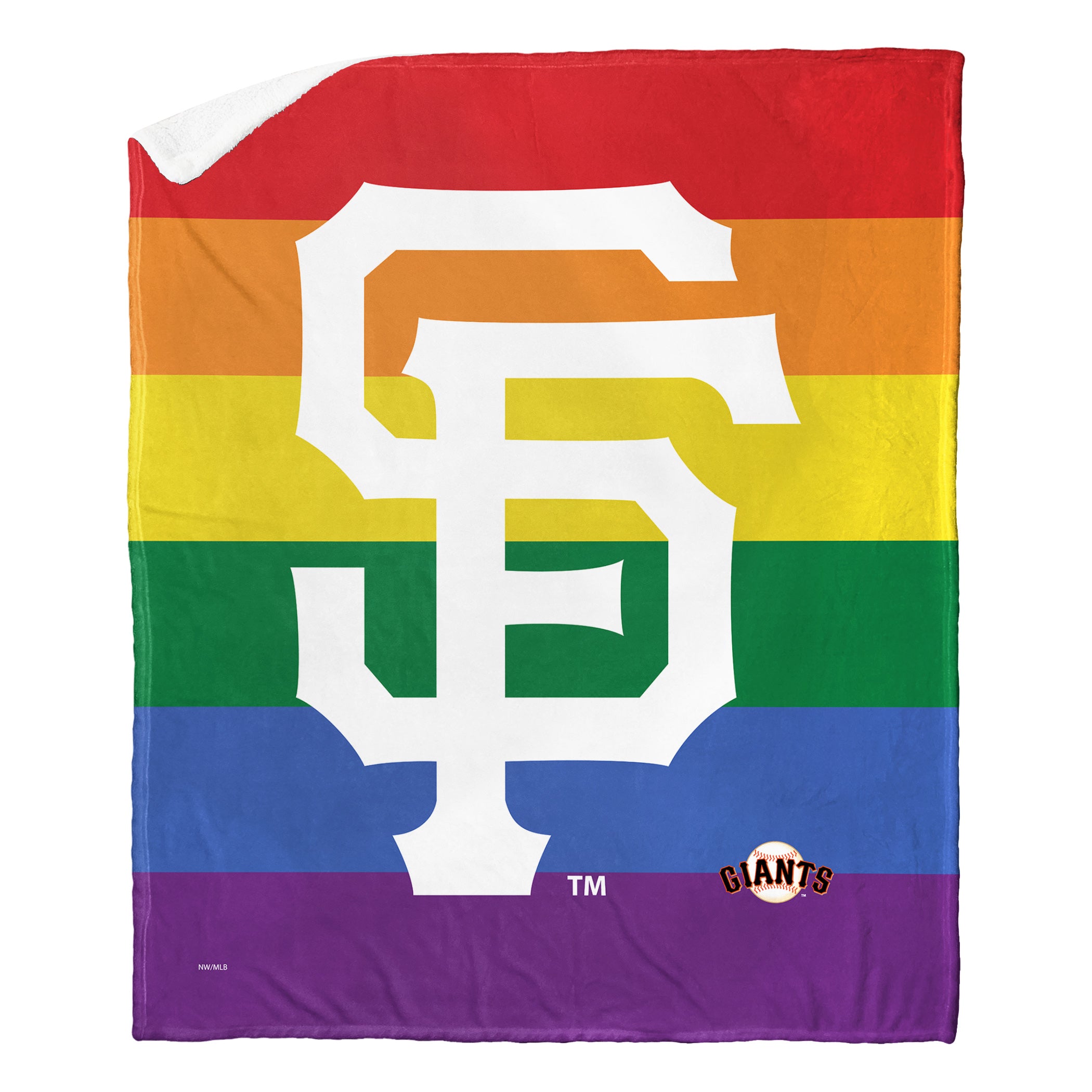 MLB San Francisco Giants Pride Series Silk Touch Sherpa Throw Blanket 50x60 Inches