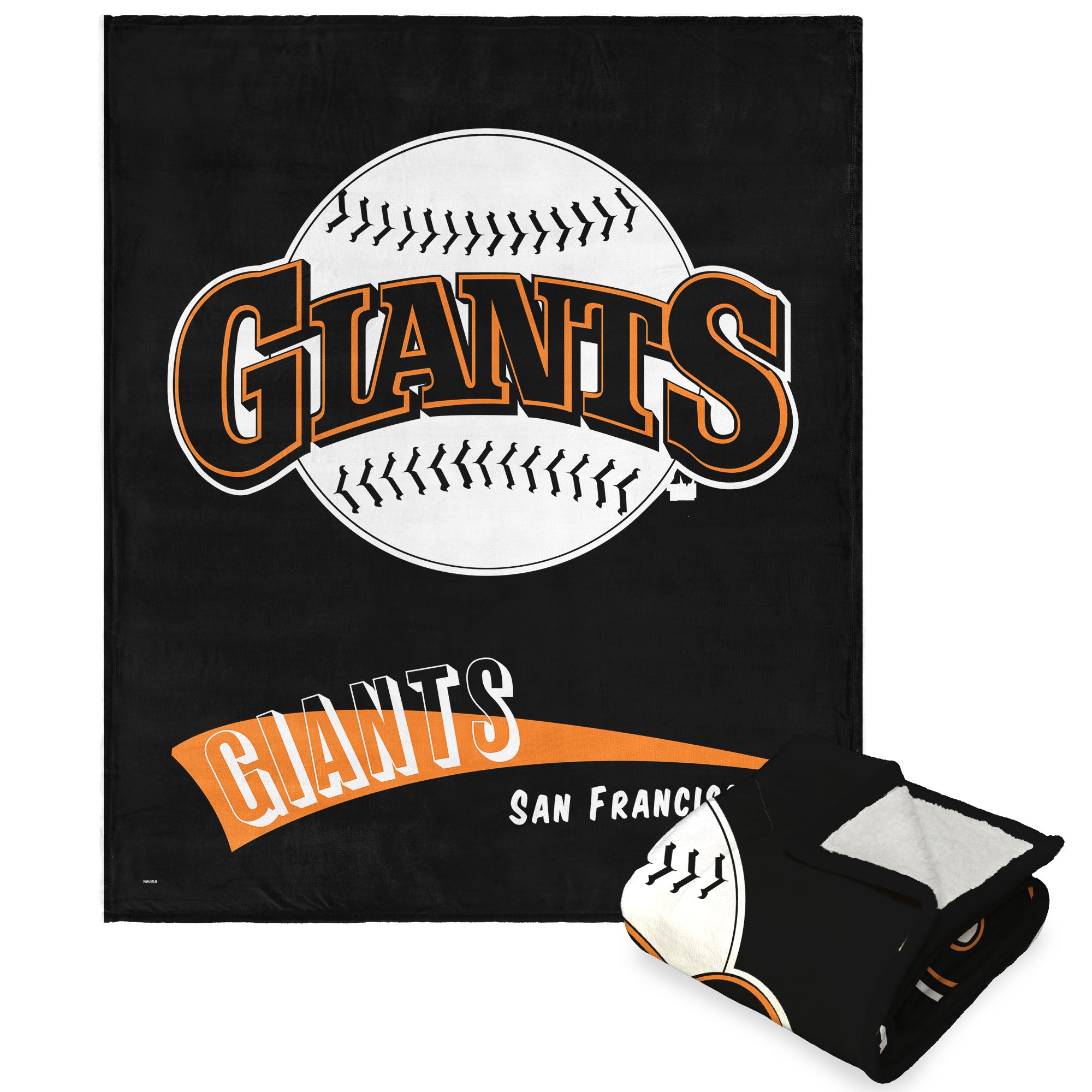 MLB San Francisco Giants Cooperstown Collection Throwback Silk Touch Sherpa Throw Blanket 50 x 60 Inches