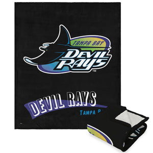 MLB Tampa Bay Rays Cooperstown Collection Throwback Silk Touch Sherpa Throw Blanket 50 x 60 Inches