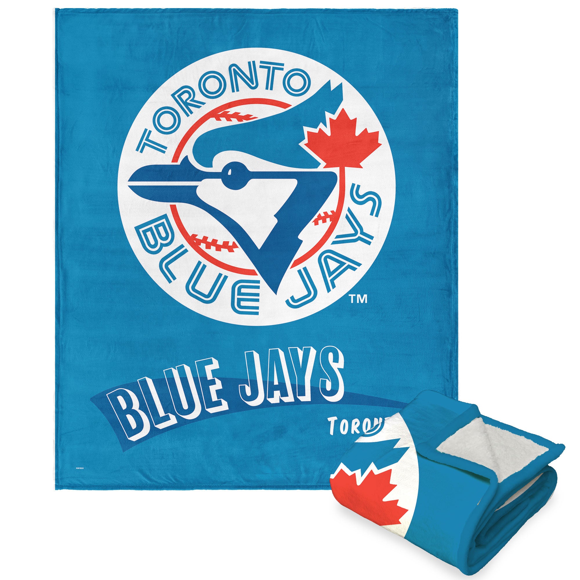 MLB Toronto Blue Jays  Cooperstown Collection Throwback Silk Touch Sherpa Throw Blanket 50 x 60 Inches