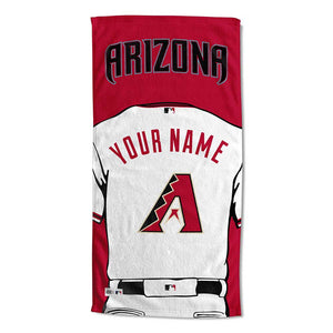 MLB Arizona Diamondbacks Jersey Personalized Beach Towel 30 x 60 Inches