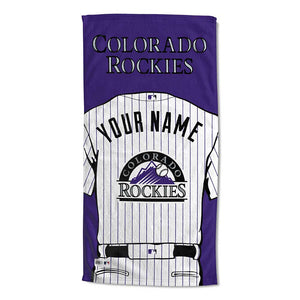 MLB Colorado Rockies Jersey Personalized Beach Towel 30 x 60 Inches