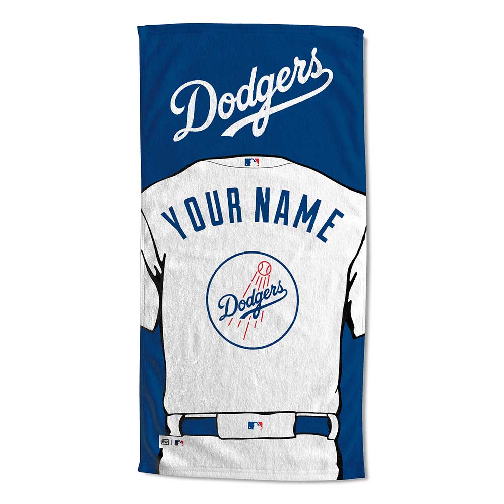 MLB Los Angeles Dodgers Jersey Personalized Beach Towel 30x60 Inches