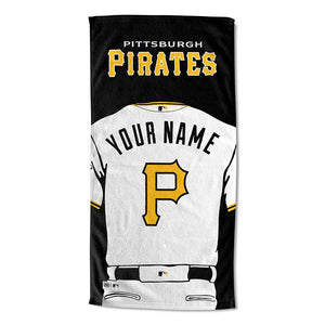 MLB Pittsburgh Pirates Jersey Personalized Beach Towel 30x60 Inches