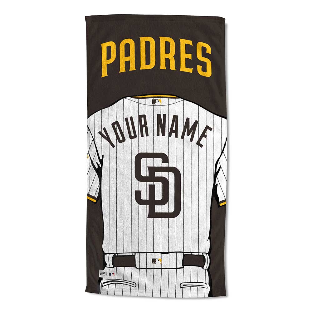 MLB San Diego Padres Jersey Personalized Beach Towel 30x60 Inches