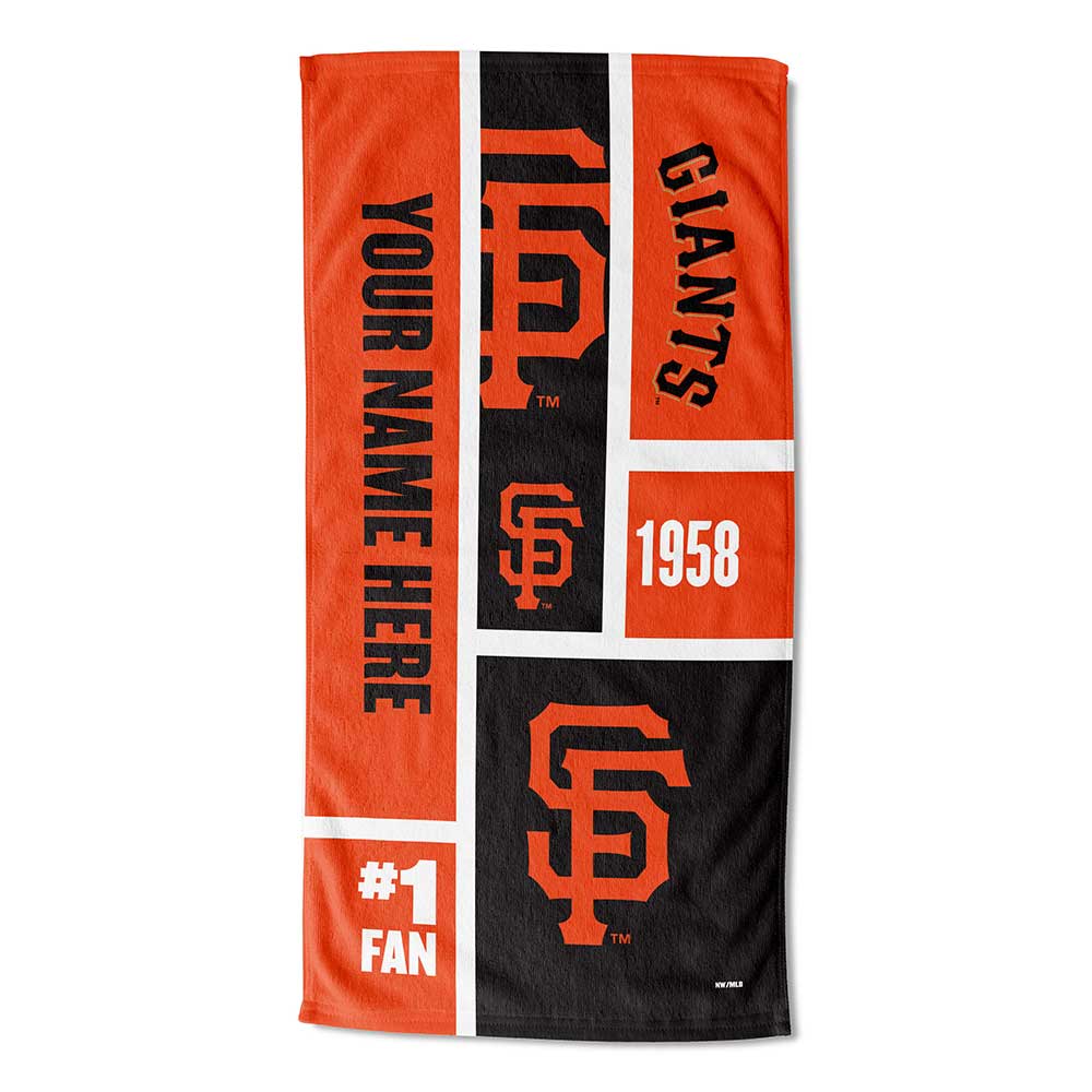 MLB San Francisco Giants Colorblock Personalized Beach Towel 30x60 Inches