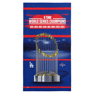 Los Angeles Dodgers 2024 MLB World Series Multi Champs Keepsake Beach Towel 30X60 Inches