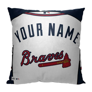 MLB  Atlanta Braves Jersey Personalized Pillow 18 x 18 Inches