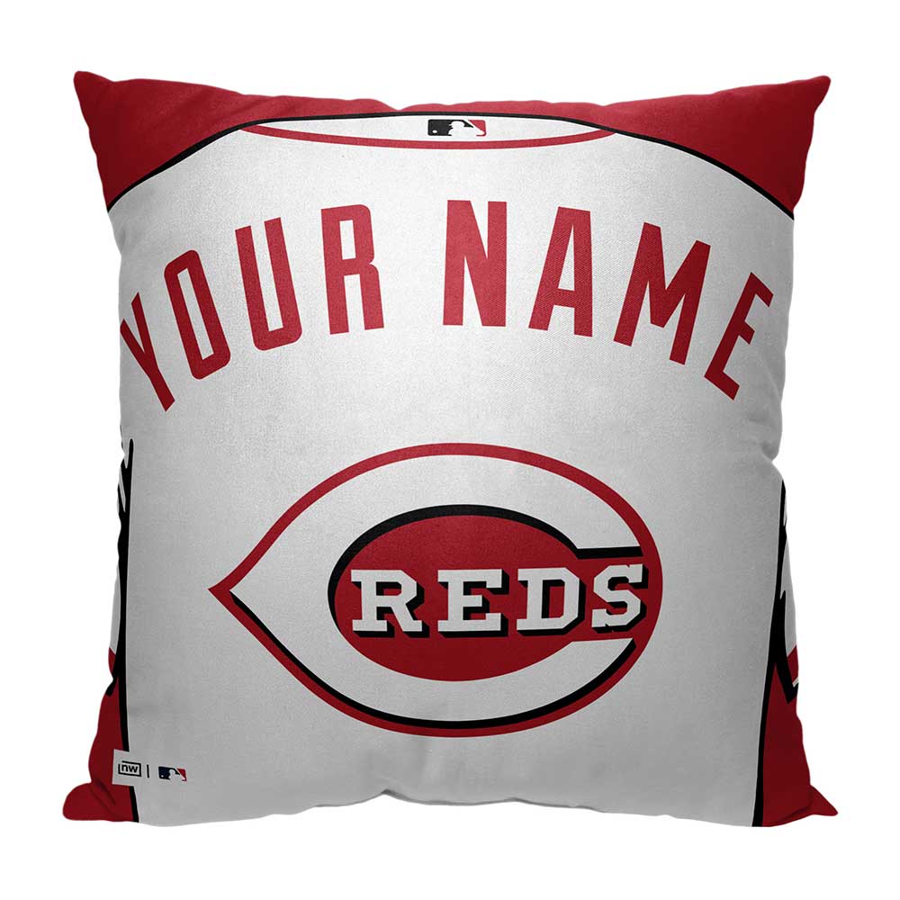 MLB  Cincinnati Reds Jersey Personalized Pillow 18 x 18 Inches