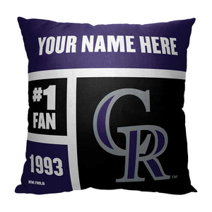 MLB Colorado Rockies Colorblock Personalized Throw Pillow 18x18 Inches