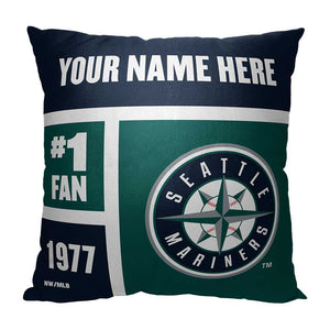 MLB Seattle Mariners Colorblock Personalized Throw Pillow 18x18 Inches