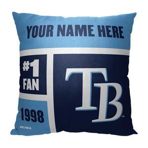 MLB Tampa Bay Rays Colorblock Personalized Throw Pillow 18x18 Inches