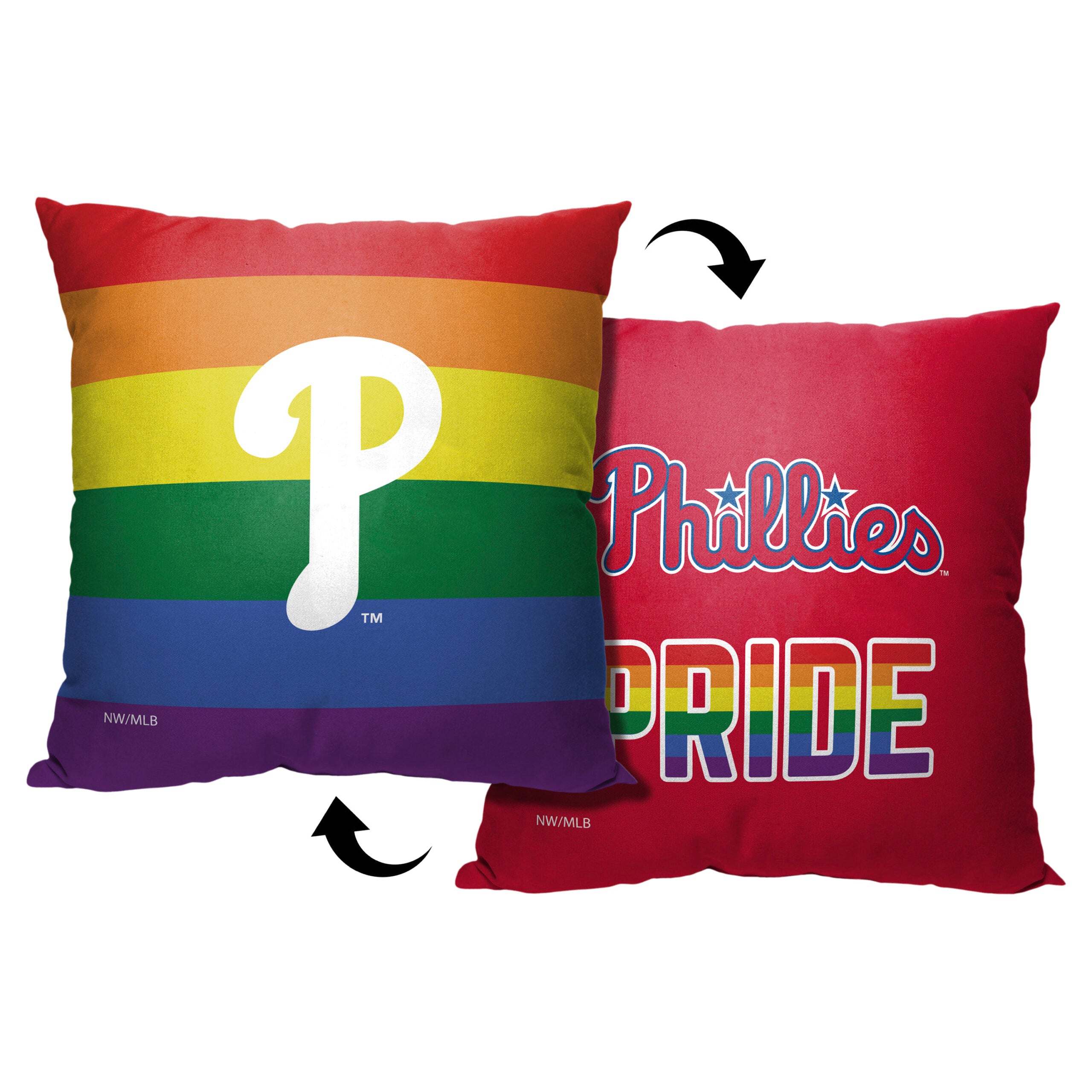 MLB Philadelphia Phillies Pride Series Throw Pillow 18x18 Inches