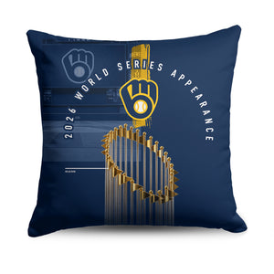 2026 MLB World Series Milwaukee Brewers 26 Appearance Throw Pillow 18x18 inches
