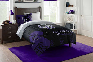 MLB Colorado Rockies Slam Twin Comforter Set 68 x 86 Inches