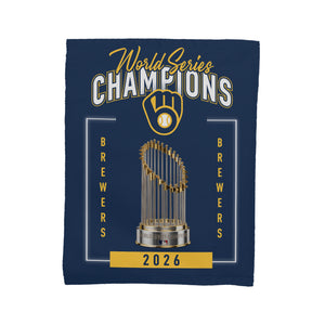2026 MLB World Series Milwaukee Brewers 26 Champs Rally Towel 15x18 inches