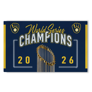 2026 MLB World Series Milwaukee Brewers 26 Champs Washable Rug 36x62 inches
