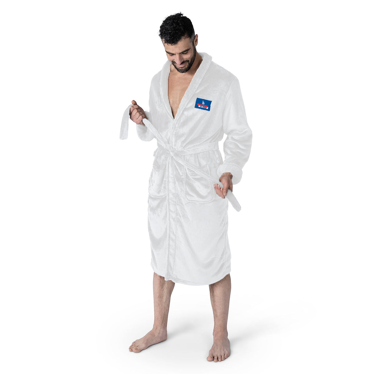 Dodgers Robe Los Angeles Dodgers #1 Dad Silk Touch Robe S/M White