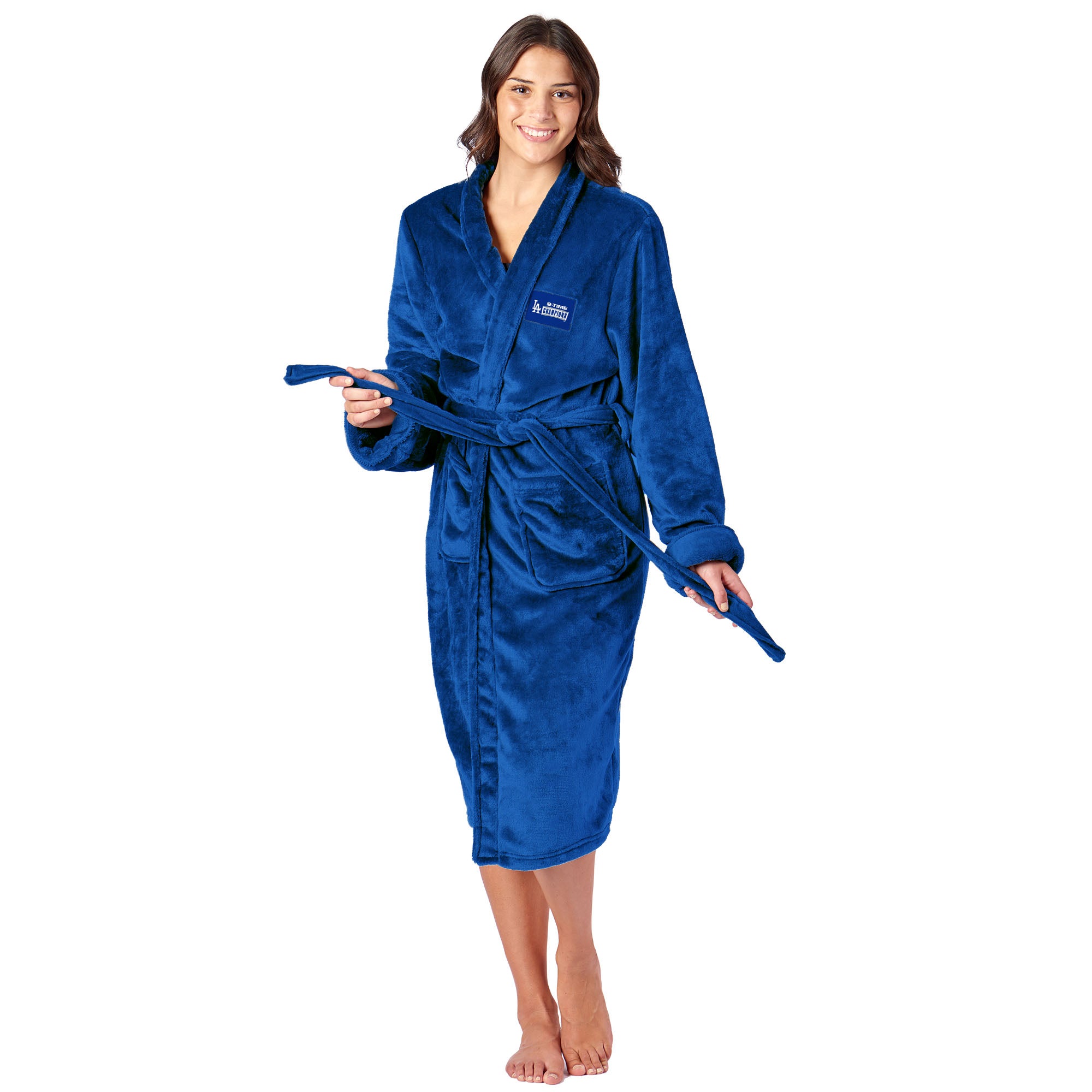Los Angeles Dodgers  2025 MLB World Series Multi Champ Royal Blue Fuse Silk Touch Robe Small/Medium
