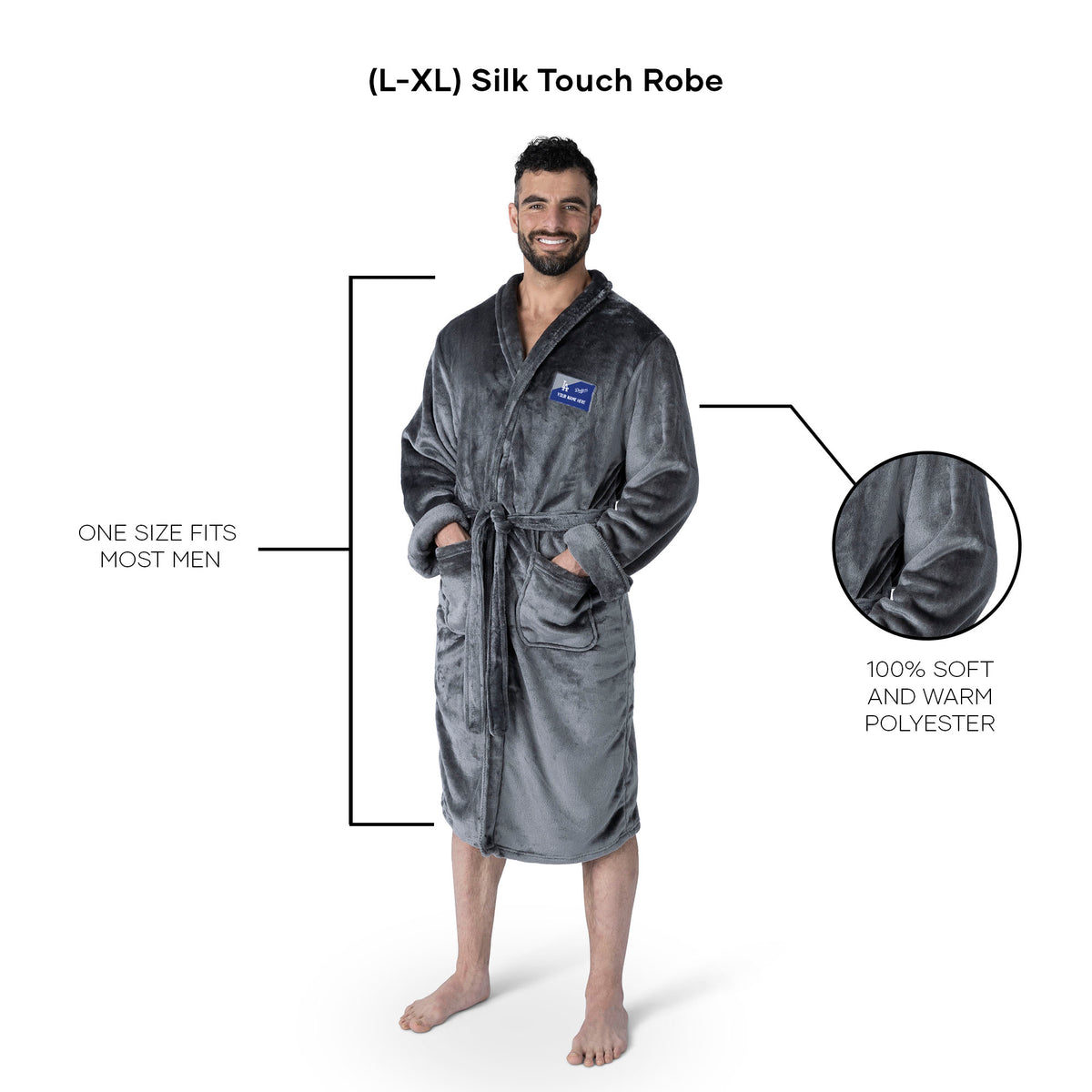 Dodgers Robe MLB Los Angeles Dodgers Snipe L/XL Personalized Robe 26 x 47 Inches