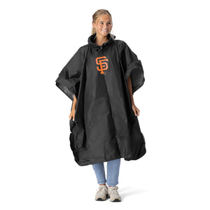 MLB San Francisco Giants Black Deluxe Pullover Poncho with Mesh Bag