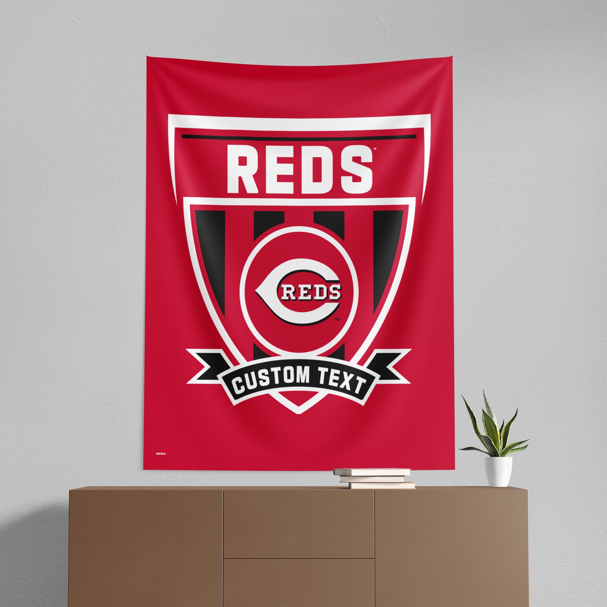 MLB Cincinnati Reds Allegiance Personalized Wall Hanging 50x60 Inches