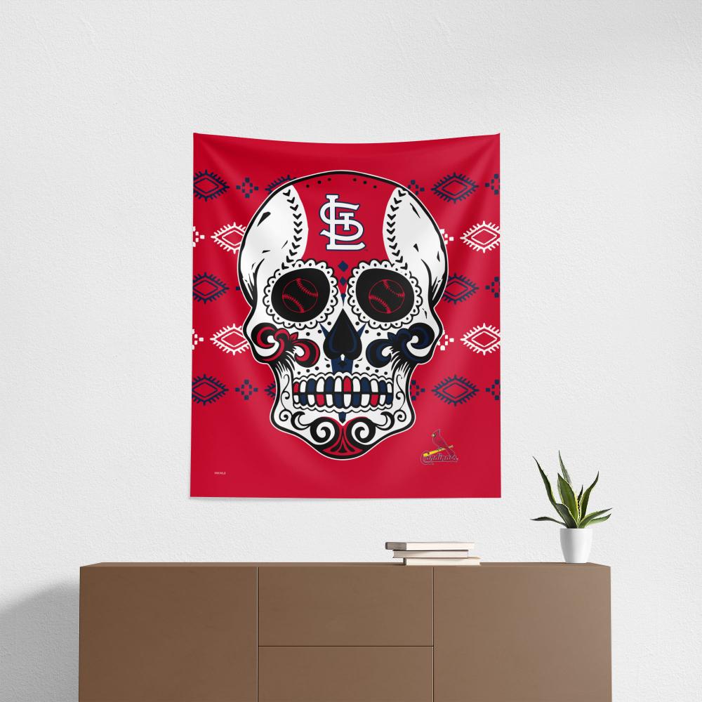 MLB St. Louis Cardinals Candy Skull Wall Hanging 34x40 Inches