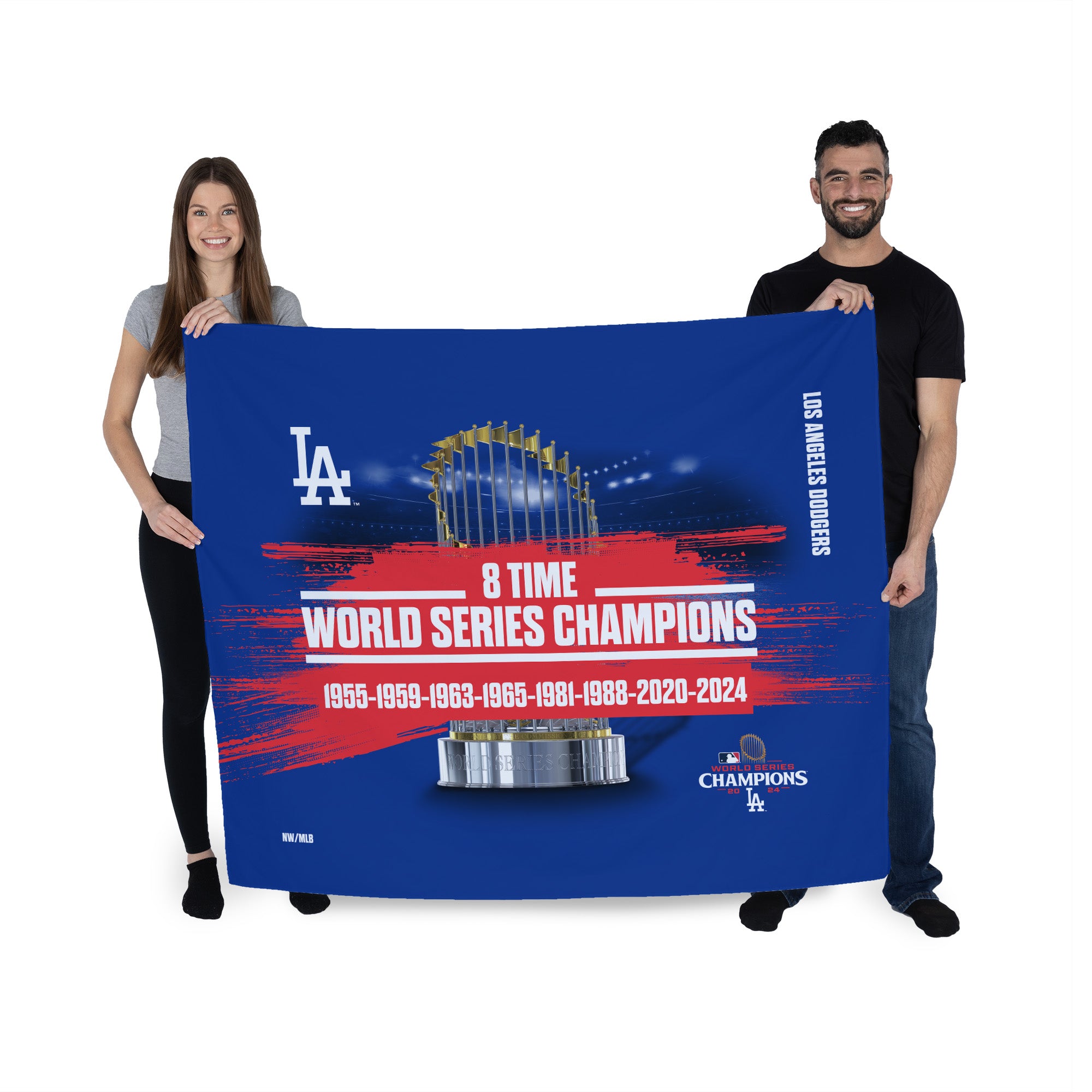 Los Angeles Dodgers 2024 MLB World Series Multi Champs Keepsake Wall Hanging 34X40 Inches