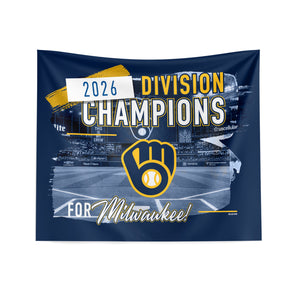 2026 MLB World Series Division Champs Milwaukee Brewers For the Win Wall Hanging 34x40 inches