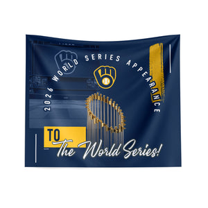 2026 MLB World Series Milwaukee Brewers 26 Appearance Wall Hanging 34x40 inches