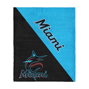 Miami Marlins MLB Halftone Silk Touch Throw Blanket 46x60 inches