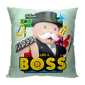 Hasbro Monopoly Floss Like A Boss Throw Pillow 18x18 Inches