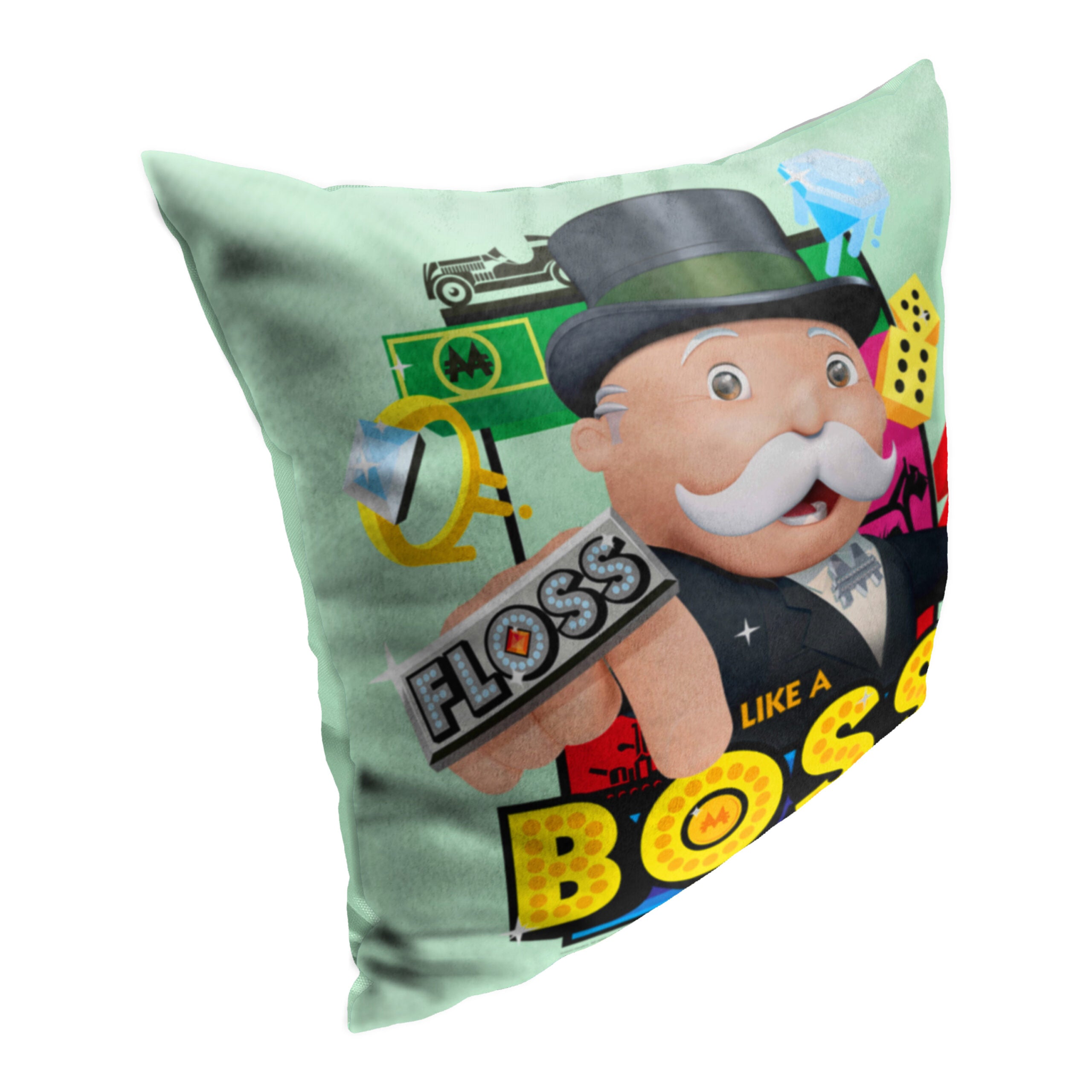 Hasbro Monopoly Floss Like A Boss Throw Pillow 18x18 Inches