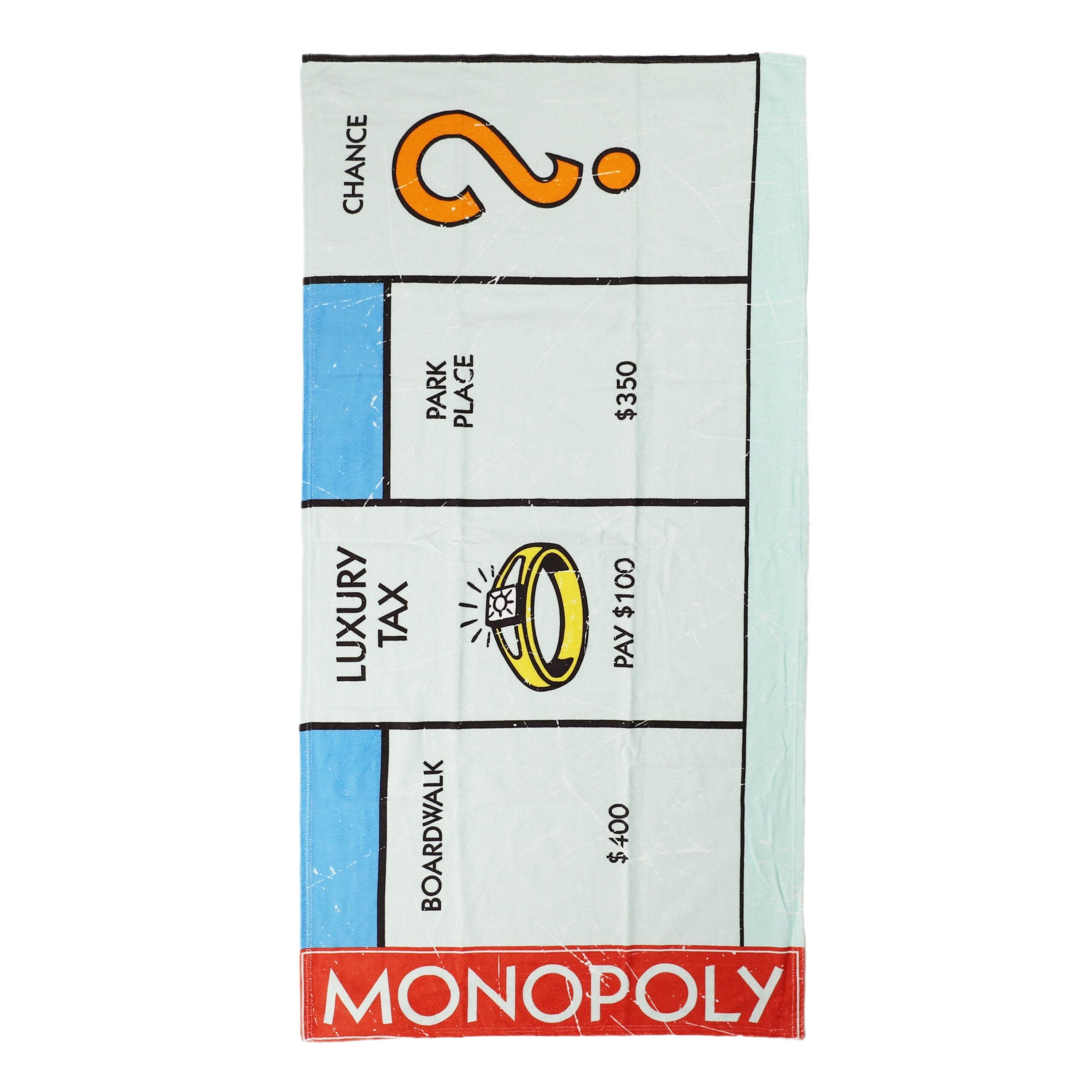 Hasbro Monopoly Chance Beach Towel 30x60 Inches