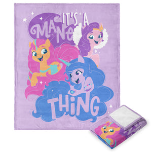 Hasbro My Little Pony Mane Thing Silk Touch Throw Blanket 50x60 Inches