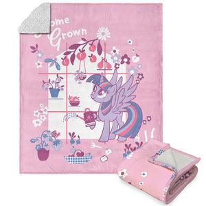 Hasbro My Little Pony Twilight Home Grown Silk Touch Sherpa Throw Blanket 50x60 Inches
